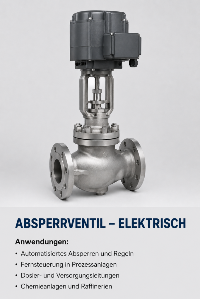 elektrisches absperrventil mit anwendungshinweisen